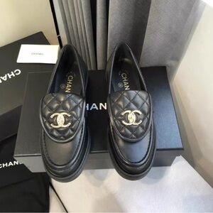 CHANEL Black Quilted Leather Heels